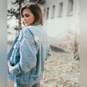 Free People Sunday Funday Trucker Denim Jacket